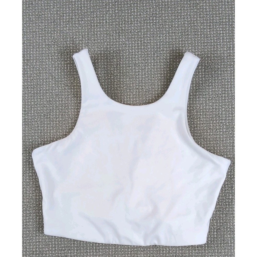 Outdoor Voices White Open Cross Back Crop Top Sports Bra Size M